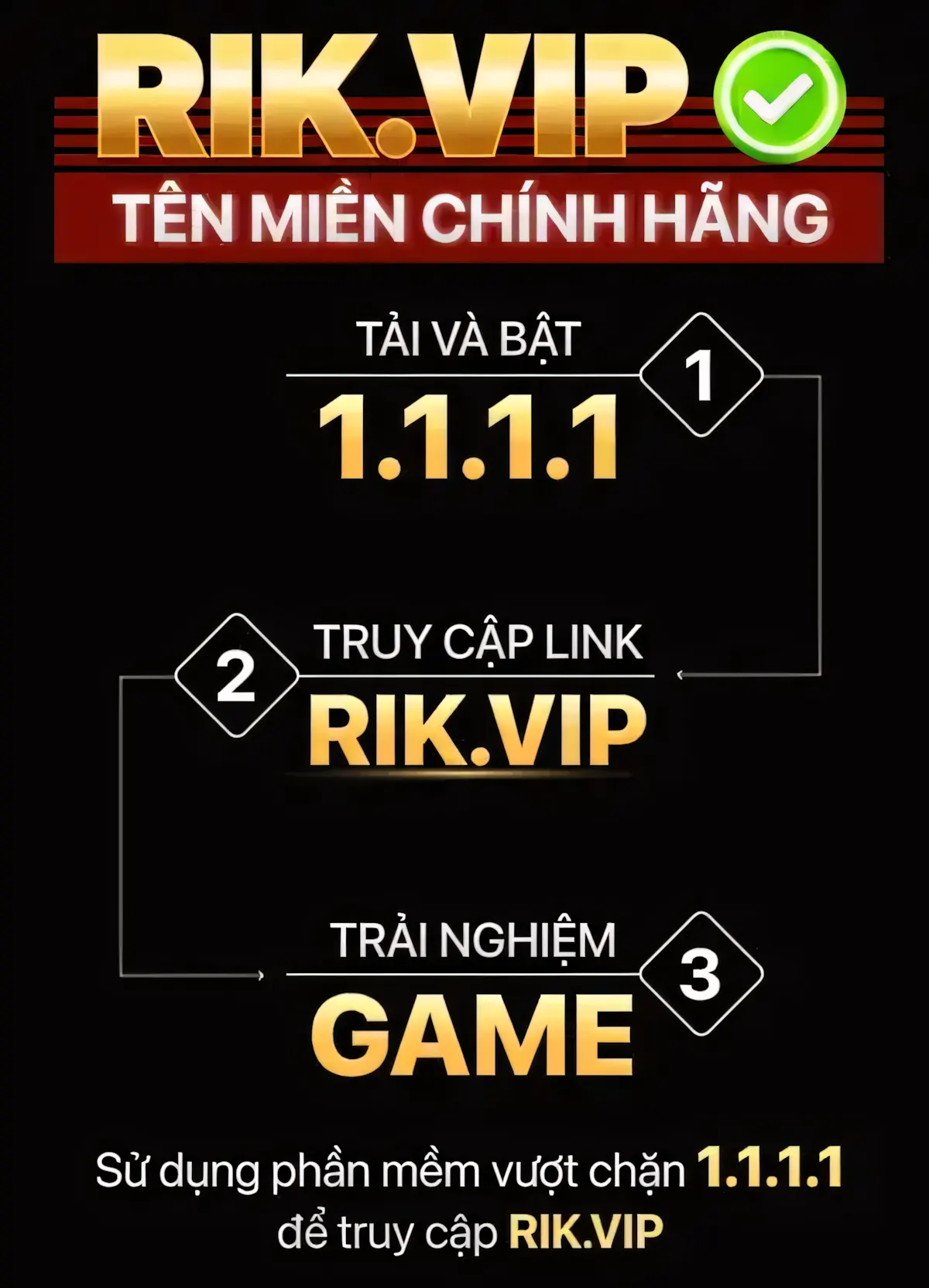 Giải pháp an toàn truy cập RIKVIP đúng bằng 1.1.1.1